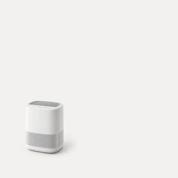 Original photo with the air purifier small in the corner and lots of empty space